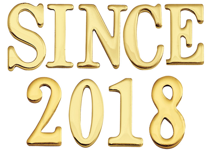 表札 真鍮切文字 30シリーズ SINCE2018セット商品 シンプル表札 店舗 看板 外構工事 新築祝いに